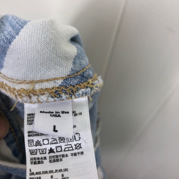 American Apparel Striped Denim Circle Skirt Sz L - Picture 10 of 12